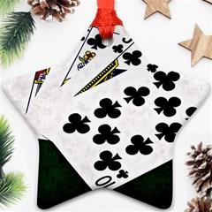 Poker Hands   Royal Flush Clubs Ornament (star) by FunnyCow