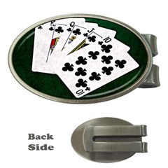 Poker Hands   Royal Flush Clubs Money Clips (oval)  by FunnyCow