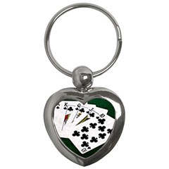 Poker Hands   Royal Flush Clubs Key Chains (heart) 