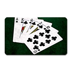 Poker Hands   Royal Flush Clubs Magnet (rectangular) by FunnyCow