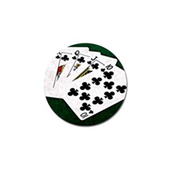 Poker Hands   Royal Flush Clubs Golf Ball Marker by FunnyCow