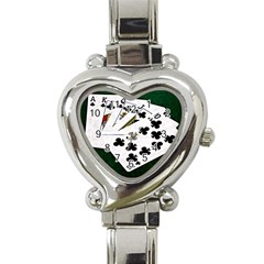 Poker Hands   Royal Flush Clubs Heart Italian Charm Watch by FunnyCow