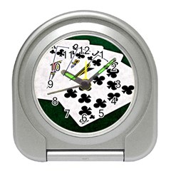 Poker Hands   Royal Flush Clubs Travel Alarm Clocks by FunnyCow