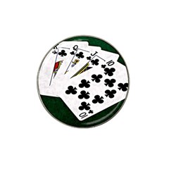 Poker Hands   Royal Flush Clubs Hat Clip Ball Marker by FunnyCow