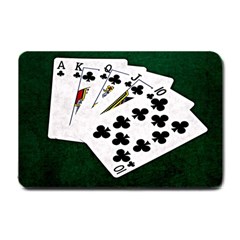 Poker Hands   Royal Flush Clubs Small Doormat  by FunnyCow