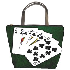 Poker Hands   Royal Flush Clubs Bucket Bags by FunnyCow