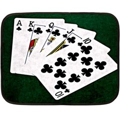 Poker Hands   Royal Flush Clubs Fleece Blanket (mini) by FunnyCow