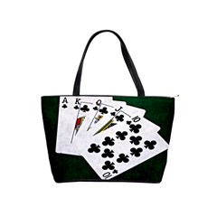 Poker Hands   Royal Flush Clubs Shoulder Handbags by FunnyCow