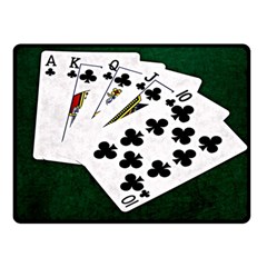 Poker Hands   Royal Flush Clubs Double Sided Fleece Blanket (small)  by FunnyCow