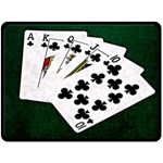 Poker Hands   Royal Flush Clubs Double Sided Fleece Blanket (Large)  80 x60  Blanket Back