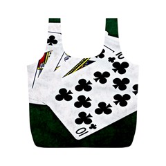 Poker Hands   Royal Flush Clubs Full Print Recycle Bags (m)  by FunnyCow