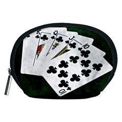 Poker Hands   Royal Flush Clubs Accessory Pouches (medium)  by FunnyCow