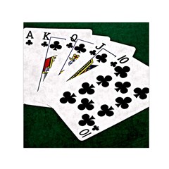 Poker Hands   Royal Flush Clubs Small Satin Scarf (square) by FunnyCow