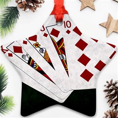 Poker Hands   Royal Flush Diamonds Ornament (star) by FunnyCow