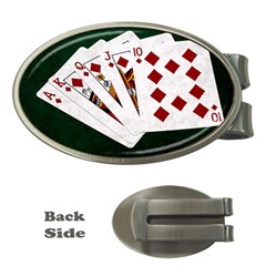 Poker Hands   Royal Flush Diamonds Money Clips (oval)  by FunnyCow