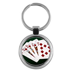 Poker Hands   Royal Flush Diamonds Key Chains (round)  by FunnyCow