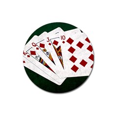 Poker Hands   Royal Flush Diamonds Magnet 3  (round) by FunnyCow