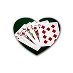 Poker Hands   Royal Flush Diamonds Rubber Coaster (Heart)  Front