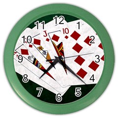 Poker Hands   Royal Flush Diamonds Color Wall Clocks by FunnyCow