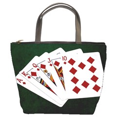 Poker Hands   Royal Flush Diamonds Bucket Bags by FunnyCow