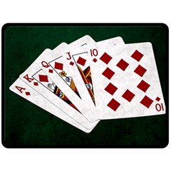 Poker Hands   Royal Flush Diamonds Fleece Blanket (large)  by FunnyCow