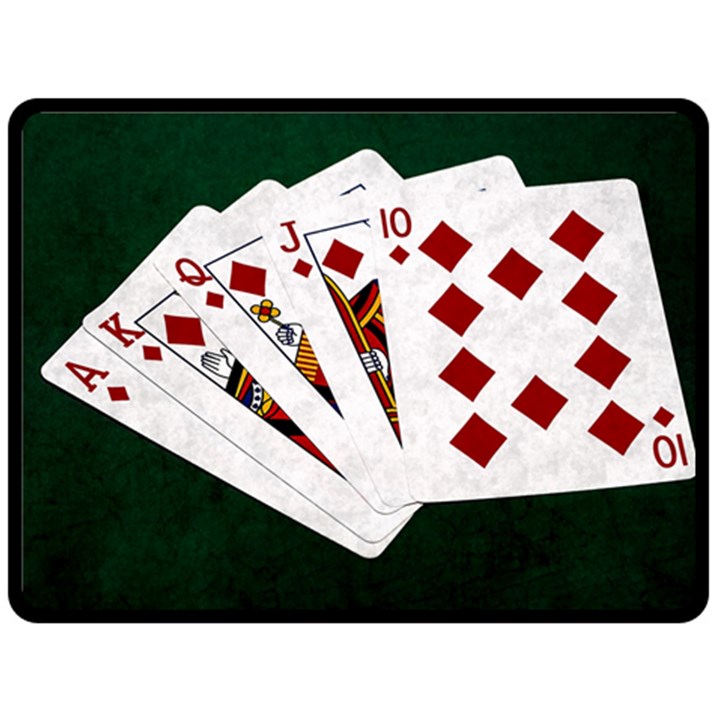 Poker Hands   Royal Flush Diamonds Fleece Blanket (Large) 