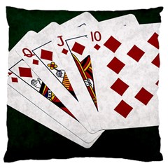 Poker Hands   Royal Flush Diamonds Large Cushion Case (one Side) by FunnyCow