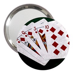 Poker Hands   Royal Flush Diamonds 3  Handbag Mirrors by FunnyCow