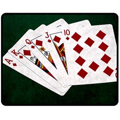 Poker Hands   Royal Flush Diamonds Double Sided Fleece Blanket (medium)  by FunnyCow