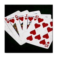 Poker Hands   Royal Flush Hearts Tile Coasters by FunnyCow