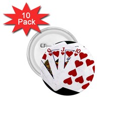 Poker Hands   Royal Flush Hearts 1 75  Buttons (10 Pack) by FunnyCow