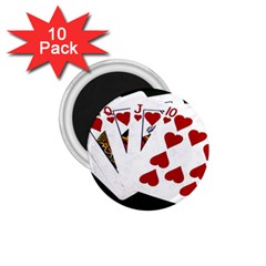 Poker Hands   Royal Flush Hearts 1 75  Magnets (10 Pack)  by FunnyCow