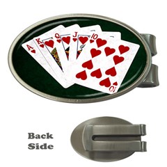 Poker Hands   Royal Flush Hearts Money Clips (oval)  by FunnyCow