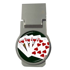 Poker Hands   Royal Flush Hearts Money Clips (round)  by FunnyCow