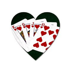 Poker Hands   Royal Flush Hearts Heart Magnet by FunnyCow