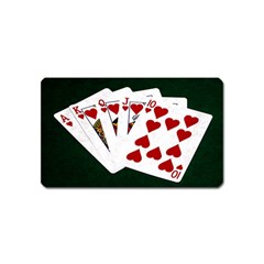 Poker Hands   Royal Flush Hearts Magnet (name Card) by FunnyCow