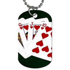 Poker Hands   Royal Flush Hearts Dog Tag (one Side) by FunnyCow