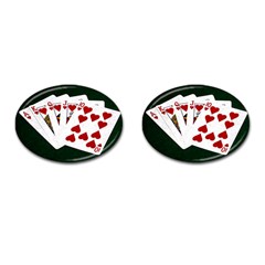 Poker Hands   Royal Flush Hearts Cufflinks (oval) by FunnyCow