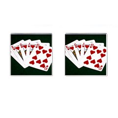 Poker Hands   Royal Flush Hearts Cufflinks (square) by FunnyCow