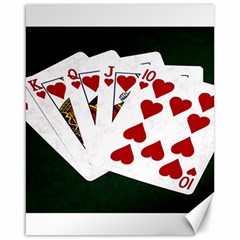 Poker Hands   Royal Flush Hearts Canvas 16  X 20   by FunnyCow