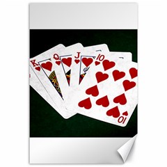 Poker Hands   Royal Flush Hearts Canvas 24  X 36  by FunnyCow