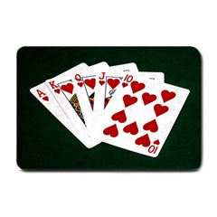 Poker Hands   Royal Flush Hearts Small Doormat  by FunnyCow