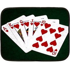 Poker Hands   Royal Flush Hearts Double Sided Fleece Blanket (mini) 