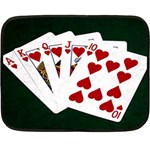 Poker Hands   Royal Flush Hearts Double Sided Fleece Blanket (Mini)  35 x27  Blanket Front