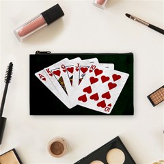 Poker Hands   Royal Flush Hearts Cosmetic Bag (small)  by FunnyCow