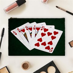 Poker Hands   Royal Flush Hearts Cosmetic Bag (large)  by FunnyCow