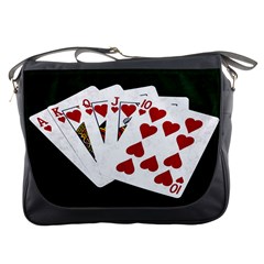 Poker Hands   Royal Flush Hearts Messenger Bags by FunnyCow