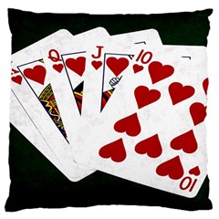 Poker Hands   Royal Flush Hearts Large Cushion Case (one Side) by FunnyCow