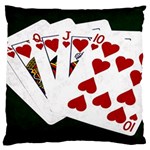 Poker Hands   Royal Flush Hearts Large Cushion Case (One Side) Front