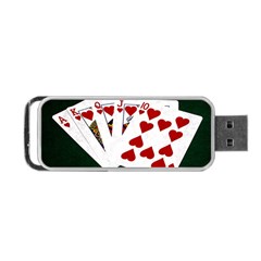 Poker Hands   Royal Flush Hearts Portable Usb Flash (two Sides) by FunnyCow